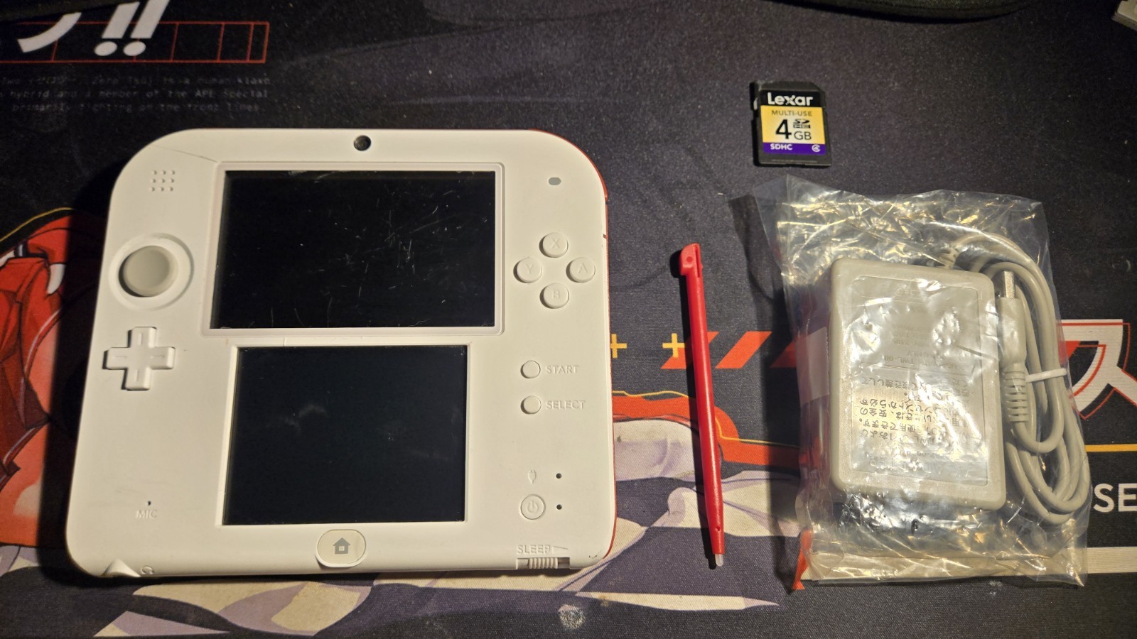 CUSTOM USED Nintendo 2DS White/Red Handheld Console with Yo-Kai Watch