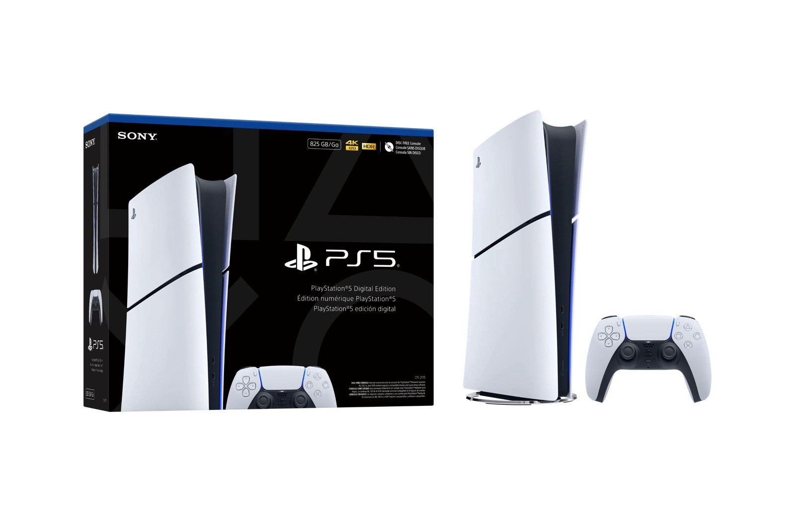 Sony PlayStation 5 Digital Edition Console 825GB 4K HDR HDMI White/Black