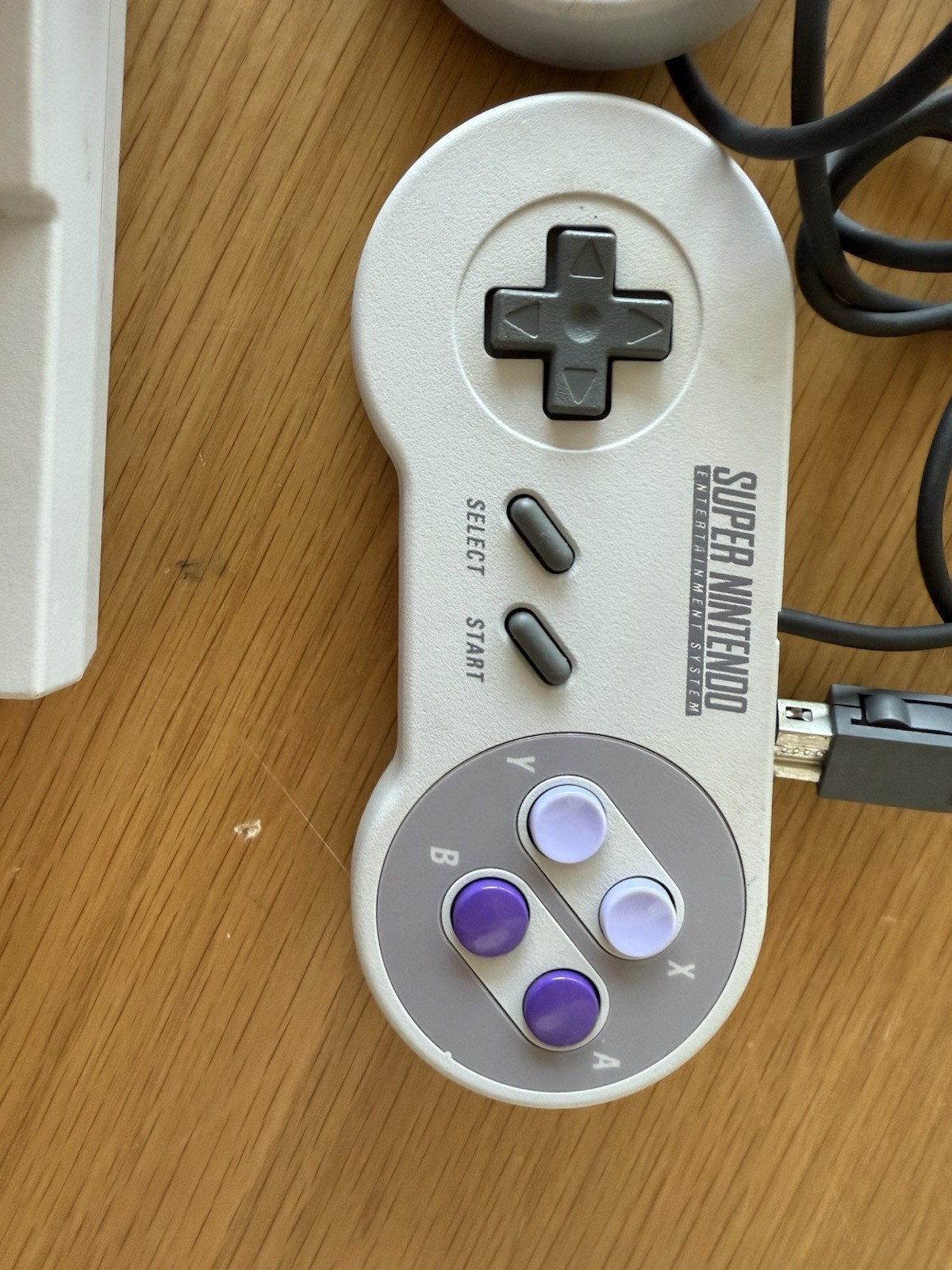 Nintendo Super Nintendo SNES Console Gray Purple Wired with 2 Controllers