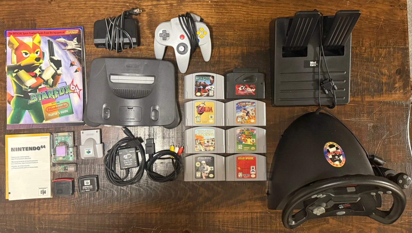 Nintendo 64 N64 Console Bundle, 1 Controllers, 7 Games *List In Description*