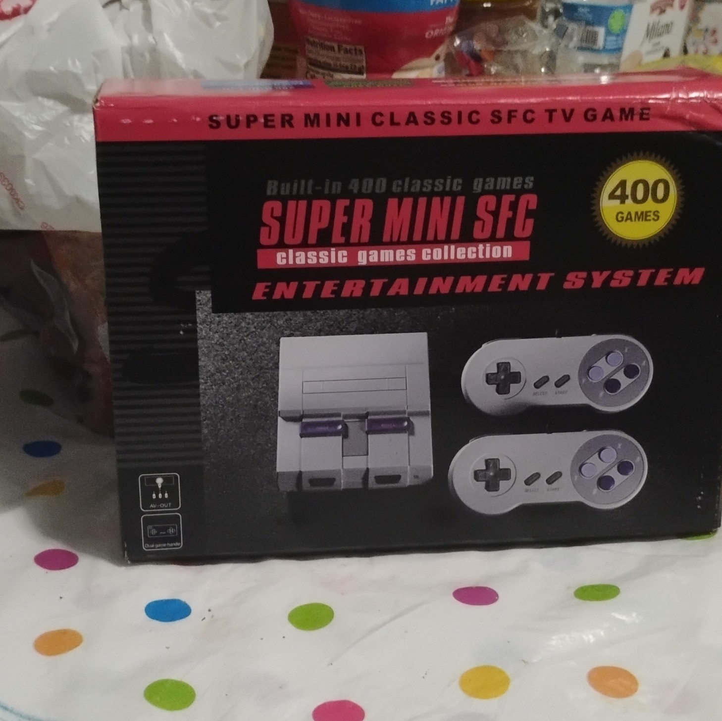 Super Mini SFC Gray Console Entertainment System w/Replica Not Original