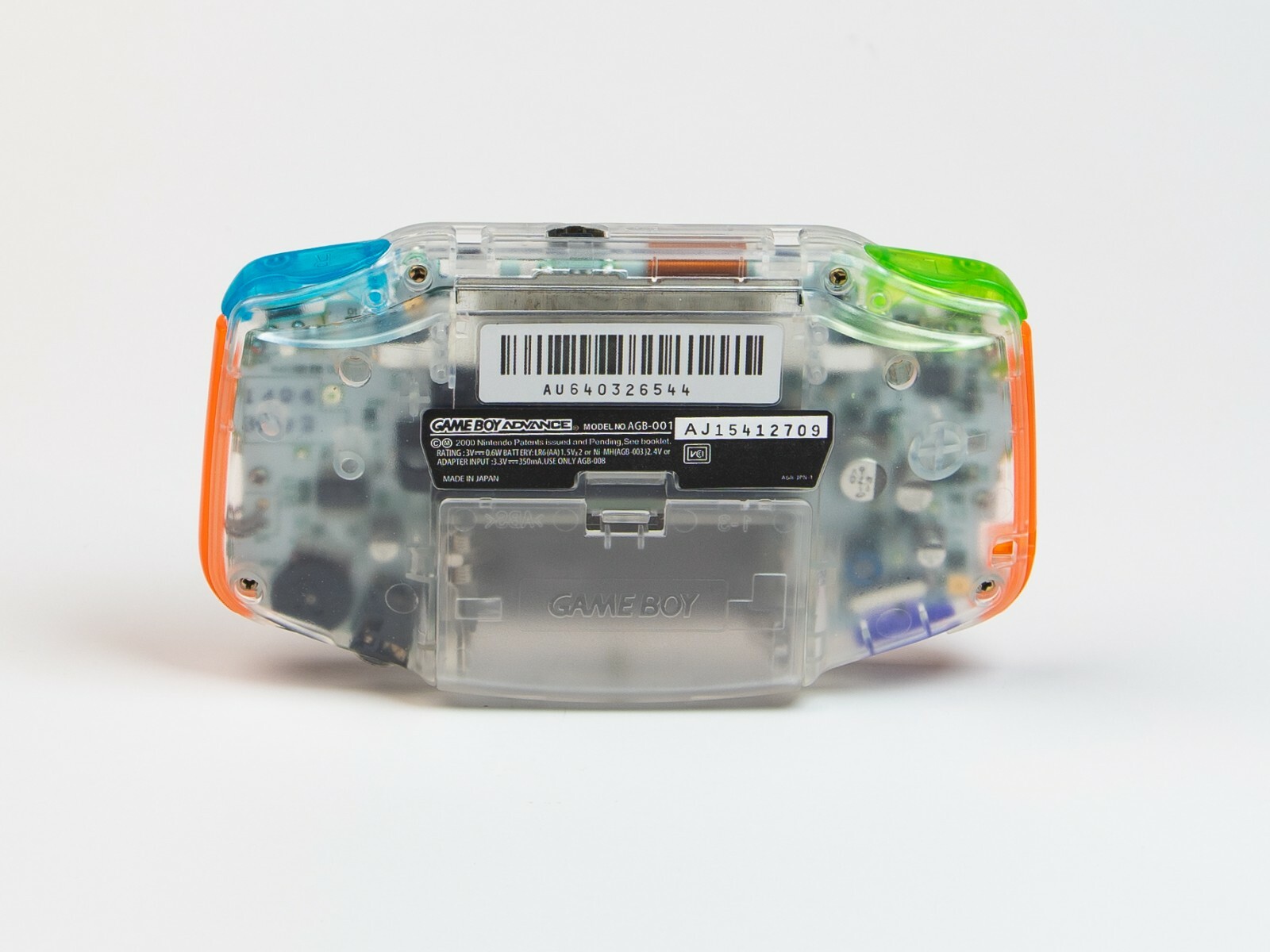 Nintendo GameBoy Advance Transparent with Multicolor Buttons