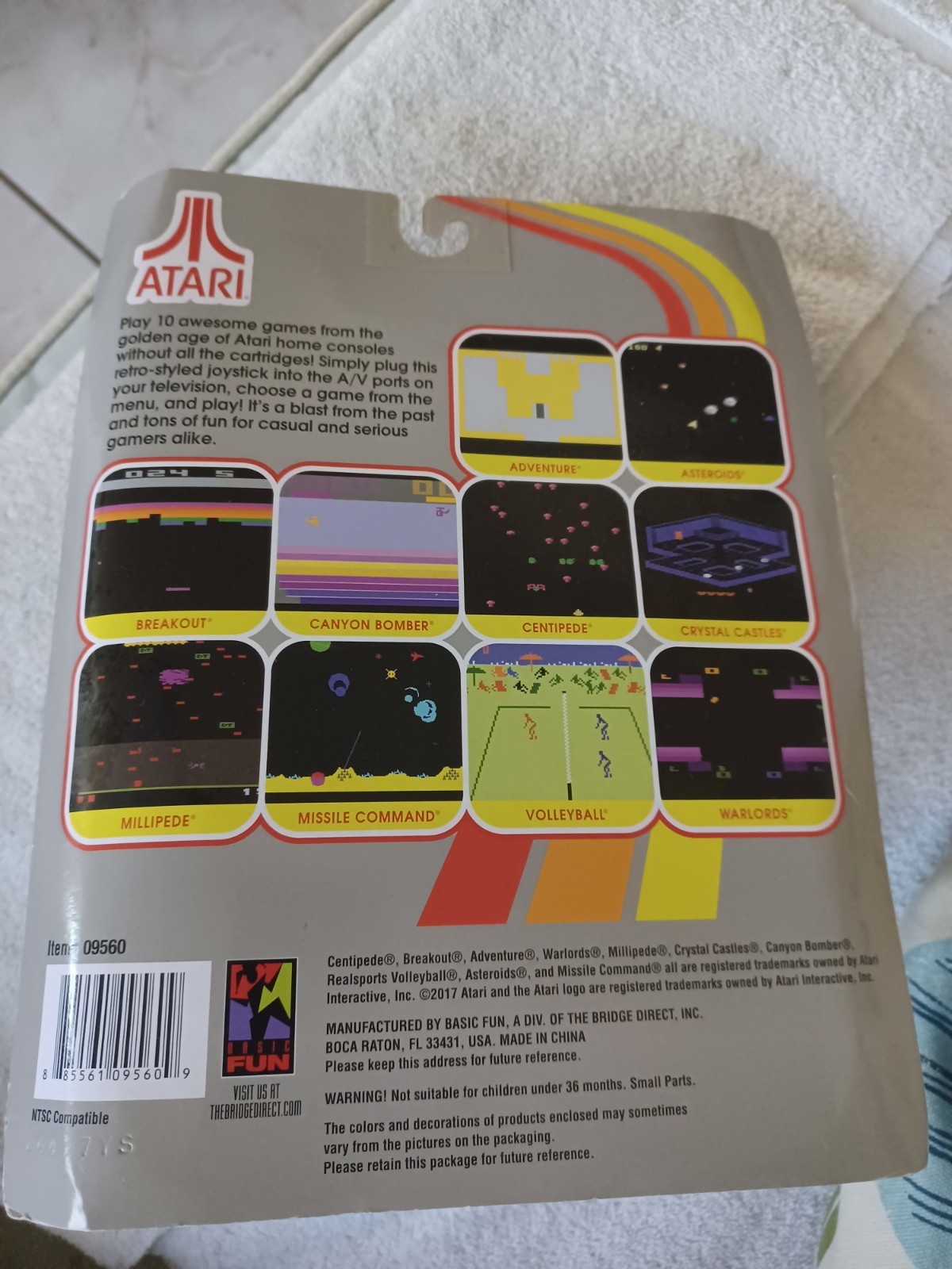 Atari 2600 Plug & Play Joystick Includes 10 Classic Arcade Video Games – New!