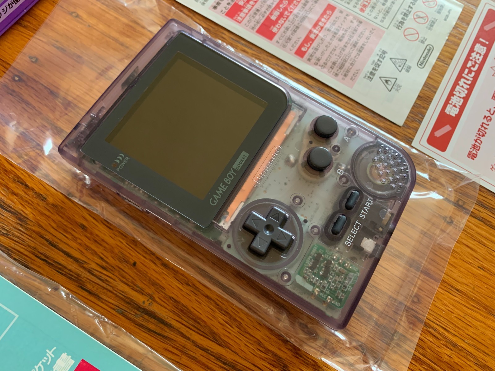 Nintendo Game Boy Pocket clear purple console system in box IPS backlit screen