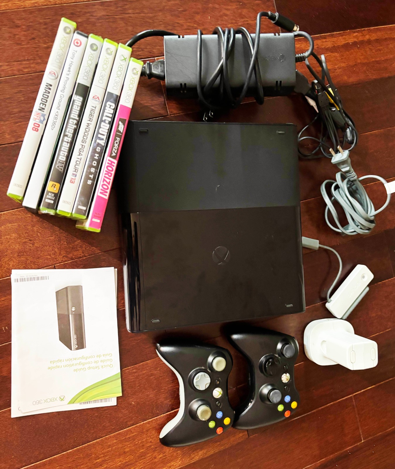 Microsoft Xbox 360 E Bundle, Games, Controller, And Cords!