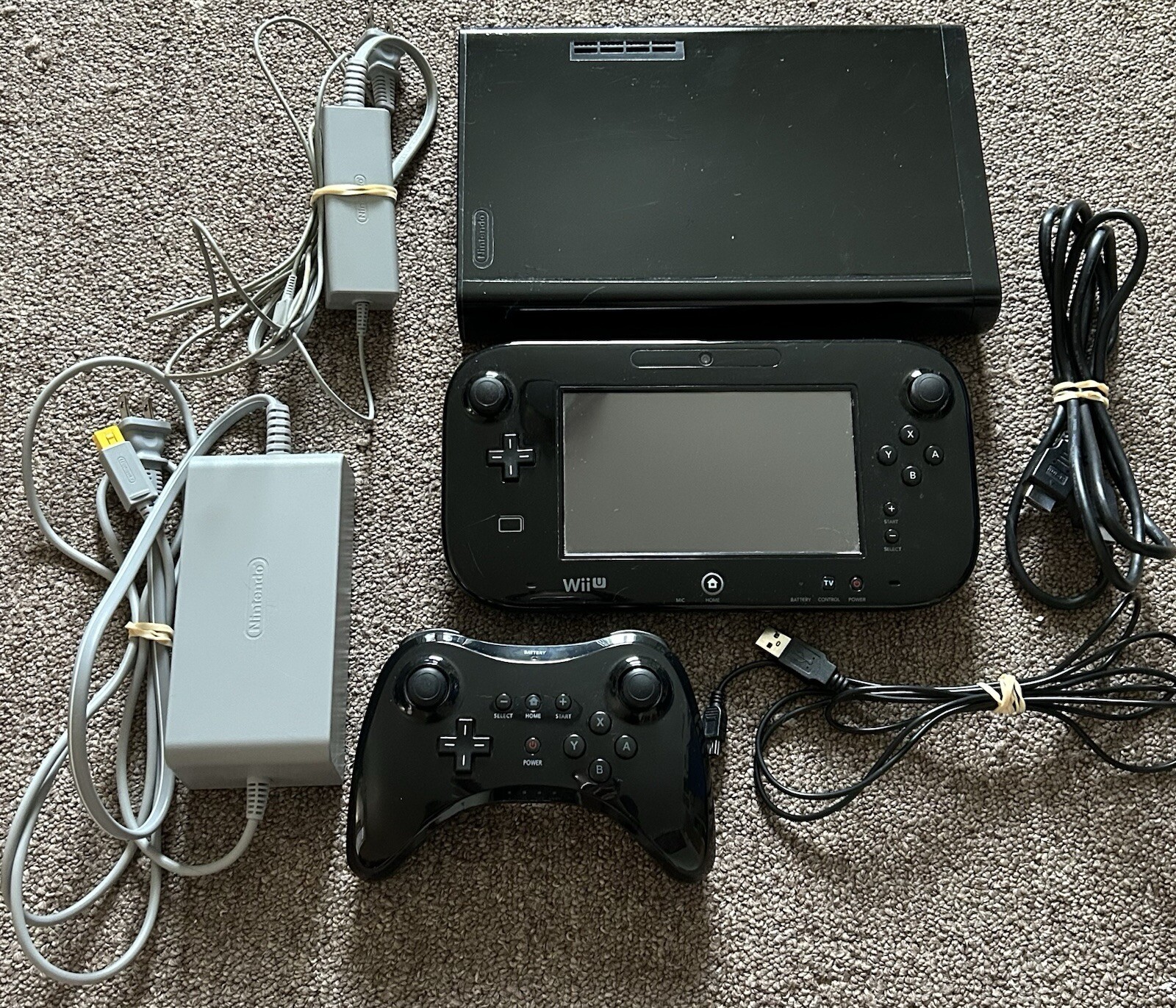 Nintendo Wii U 32GB Console Black Tested Working Used Good Condition