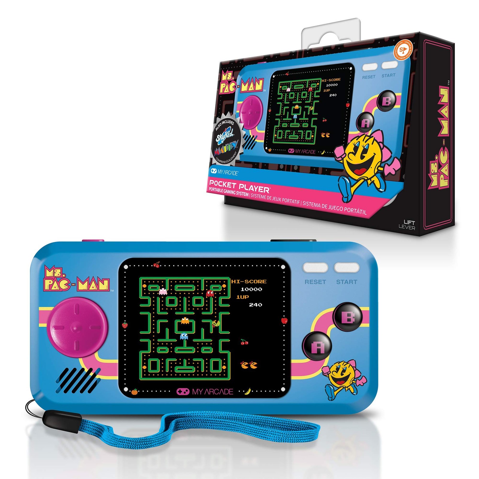 My Arcade Pocket Player Handheld Game Console: 3 Built In Games Ms Pac-Man 5E