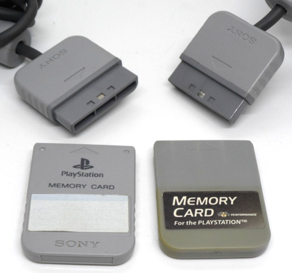 Sony PlayStation Gray Console (SCPH-5501) 2 Controllers, 2 Memory Cards ps1 LOOK