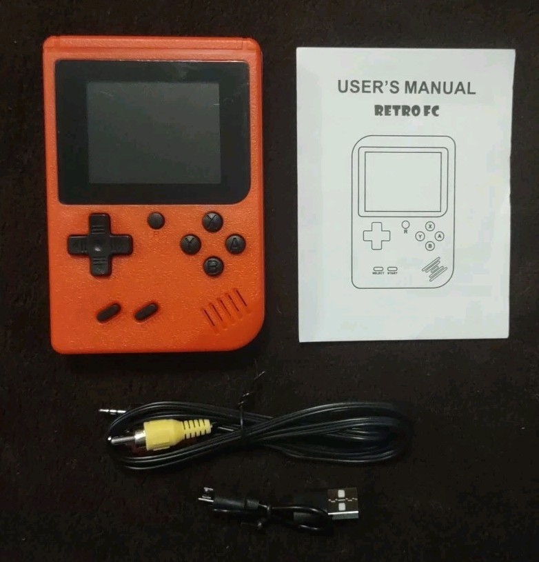Handheld Game Box Console Red 400-in-1 AV TV Out New w/ USB Cable