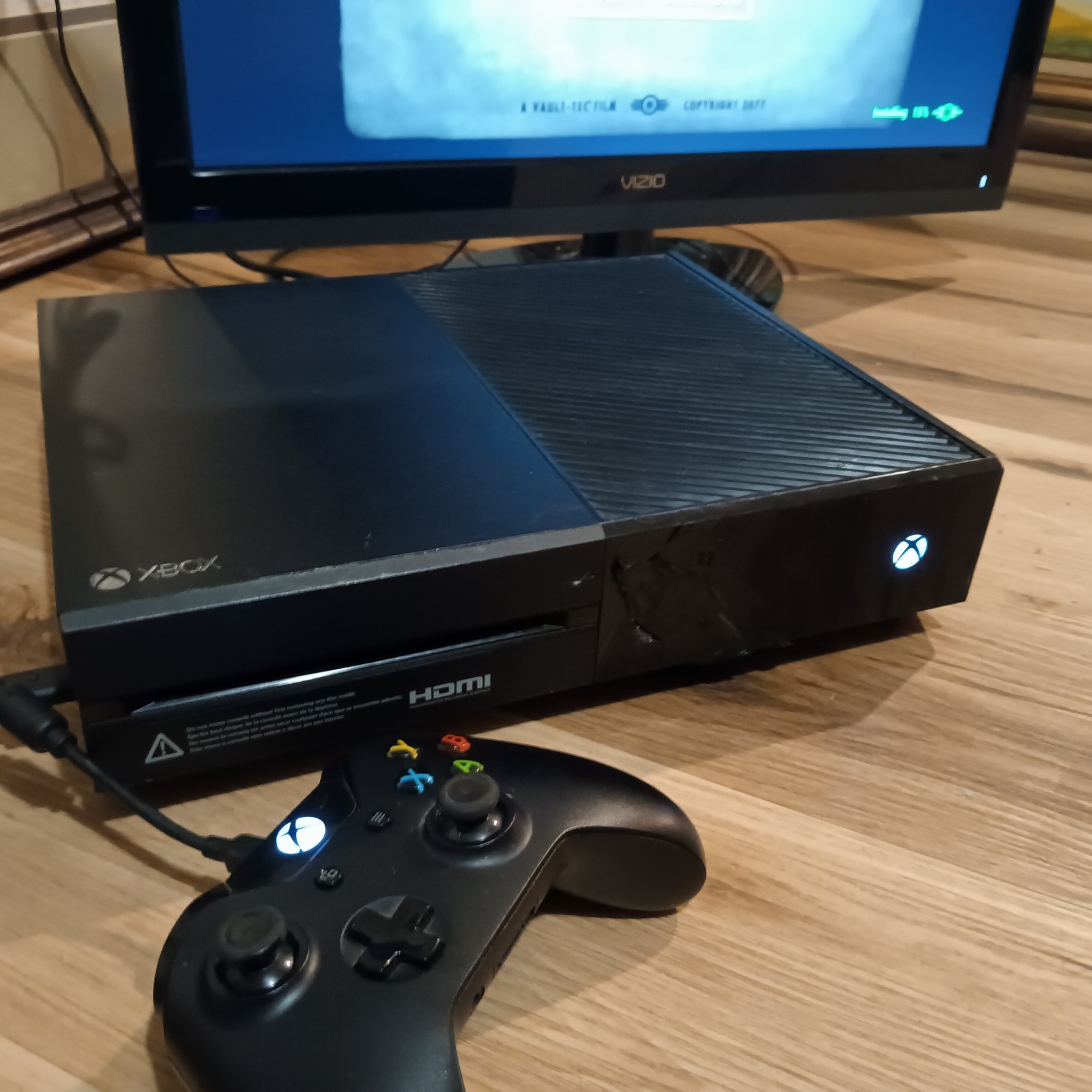 Xbox One Console 365GB Black w/ Hookups,1 Controller & 10 Games Tested Working
