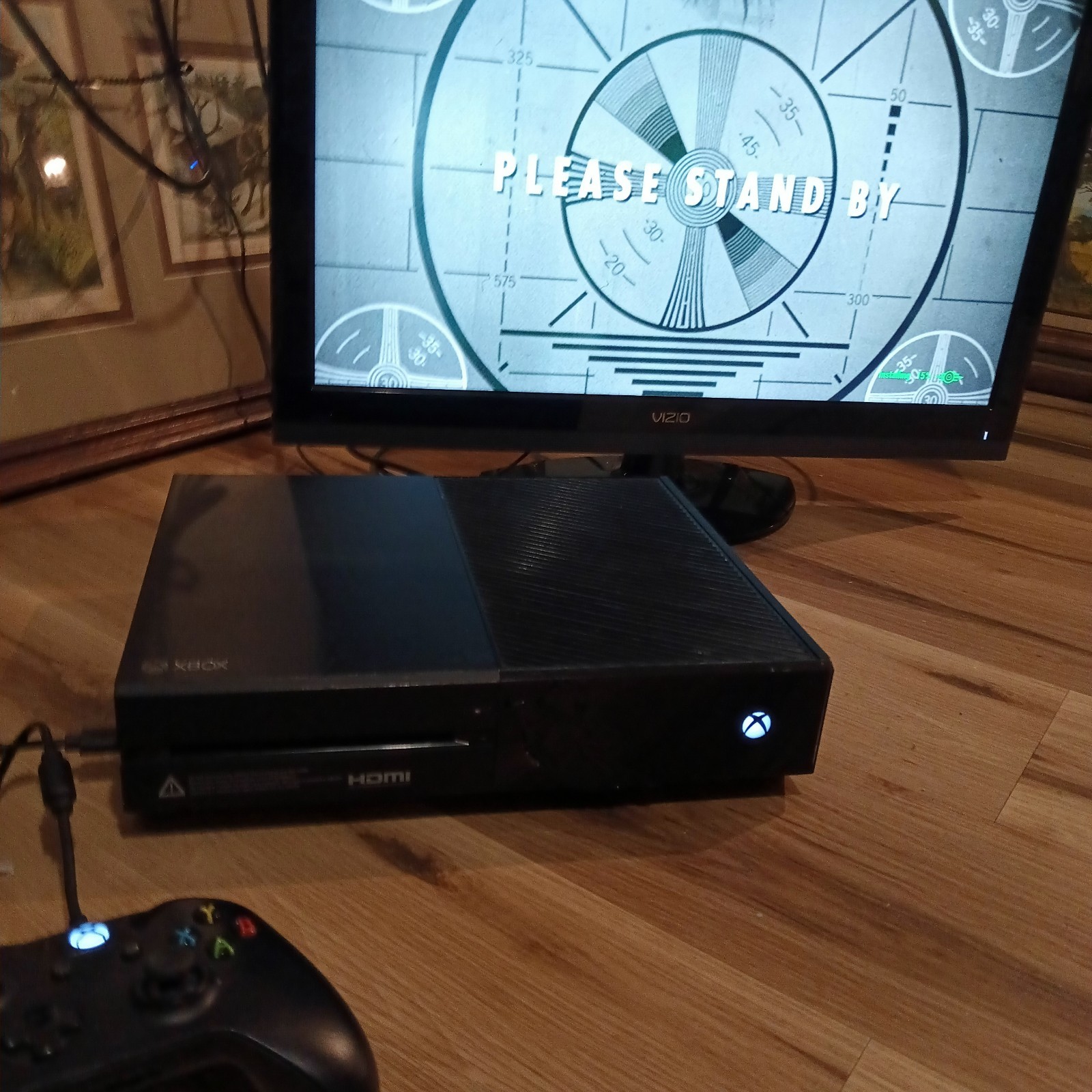 Xbox One Console 365GB Black w/ Hookups,1 Controller & 10 Games Tested Working