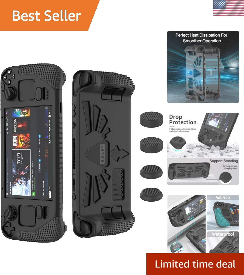 Premium Soft Cover Skin for Steam Deck with Thumb Grips – Ultimate Protection