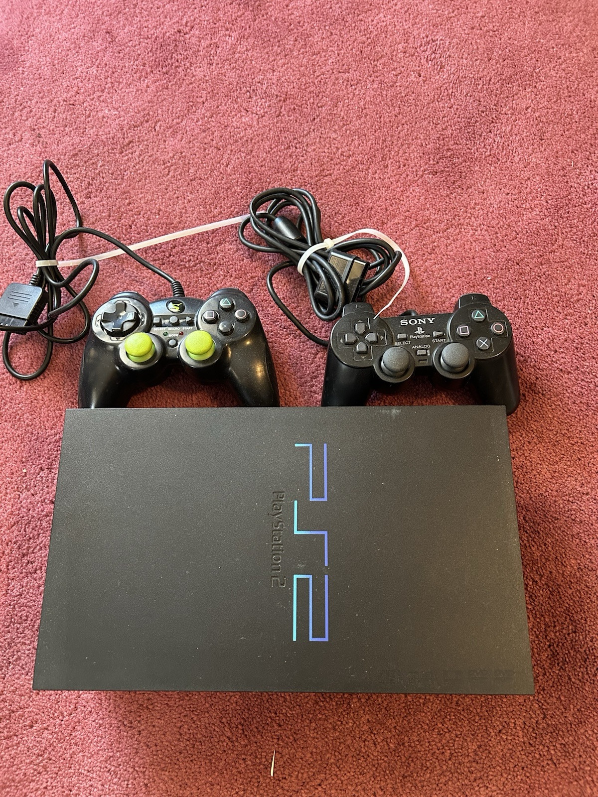 Sony PlayStation 2 Console 2 Hand Controllers Parts or Not Working See Desc