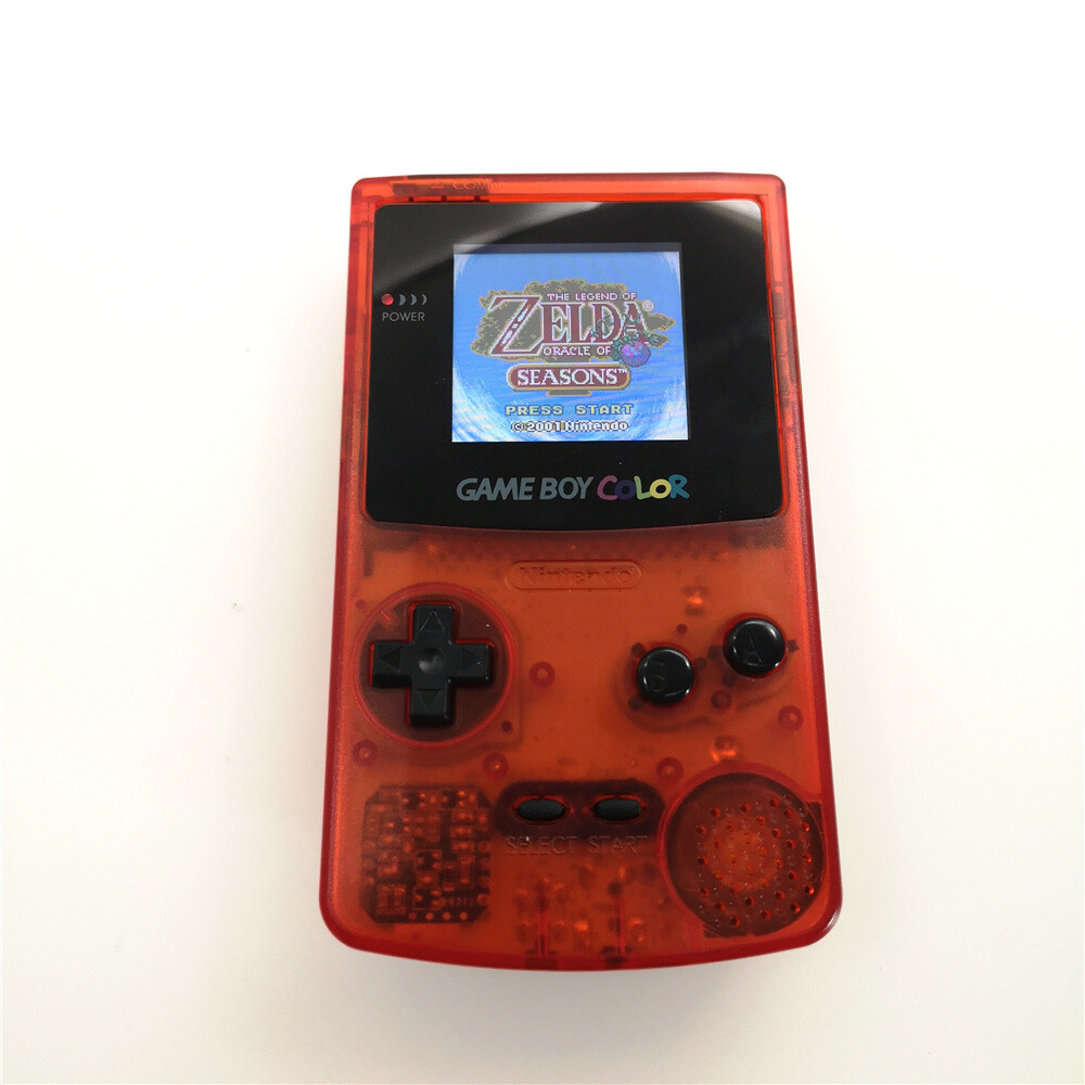 Retrofit Clear Red Game Boy Color GBC Console With High Backlight Backlit LCD