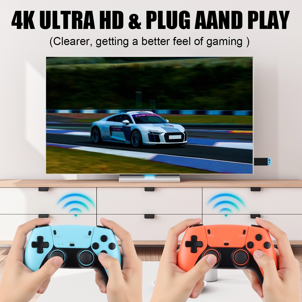 Retro Game Console 4K HDMI Output Plug and Play 35000+ Game Gamepad Controllers