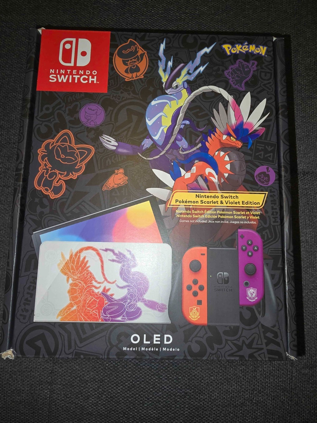 Nintendo Switch (OLED Model) Pokémon Scarlet/Violet Edition-USED No joycon grip