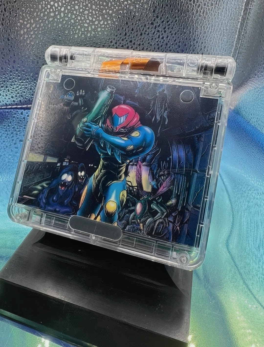 Nintendo gameboy advance sp Metroid Themed Shell Brighter Screen Type C Charging