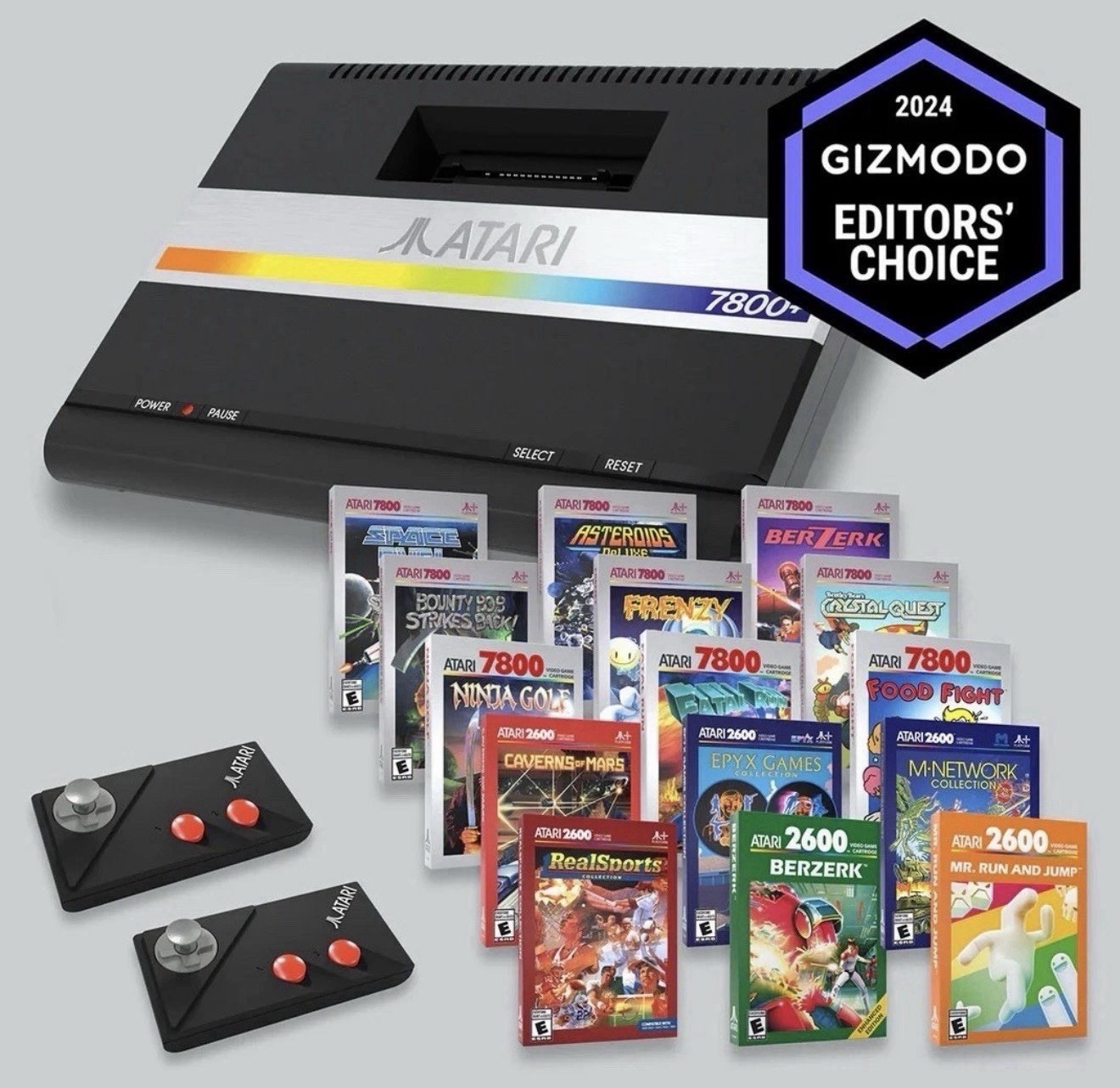 Atari 7800+ HDMI Console Black Wireless Gamepad D-Pad w/ Thumbstick 15 Games