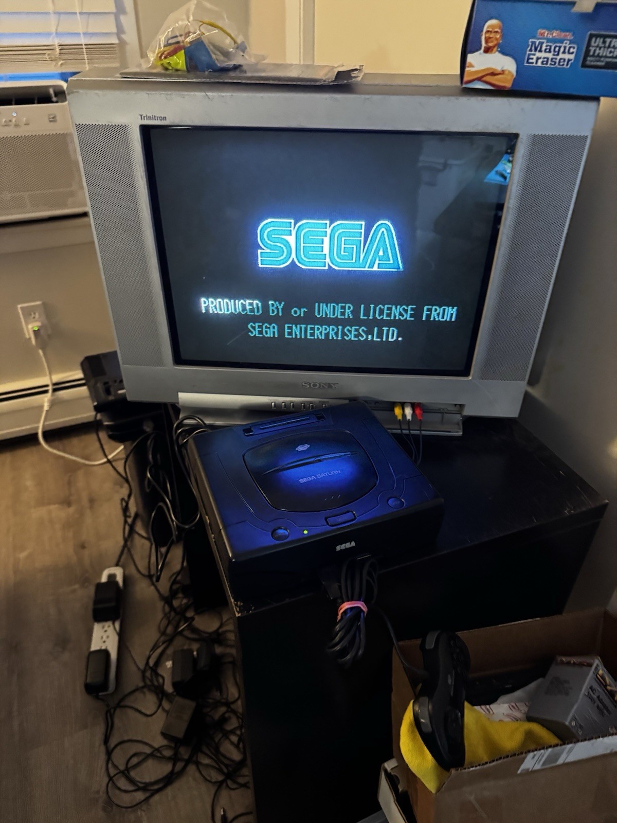 Sega Saturn Model 2 Console W/ Controller Cables Impact Racing Game Works Great!
