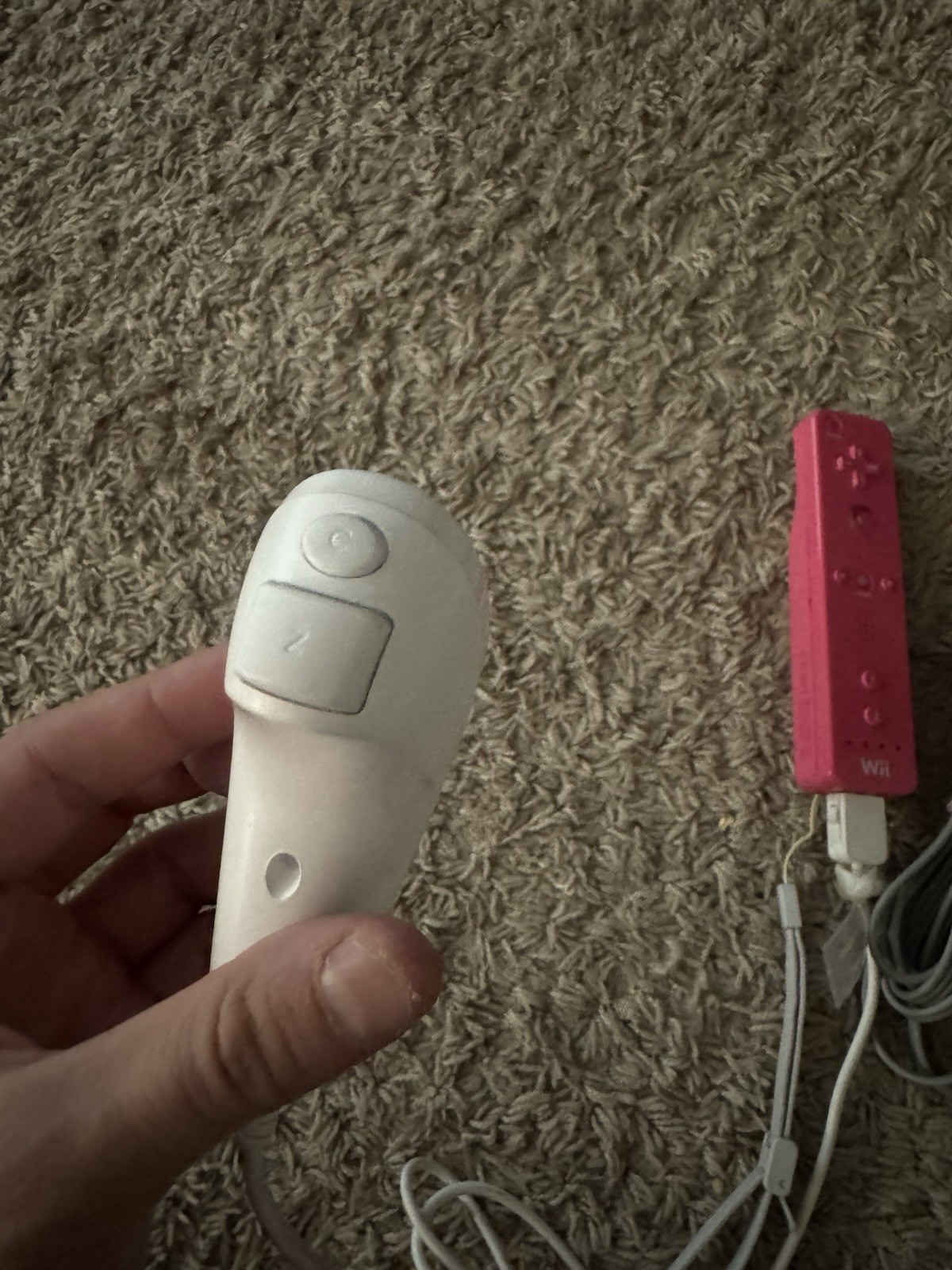 Nintendo Wii White Console Bundle Pink Remote, White Nunchuk, tested/ready to go