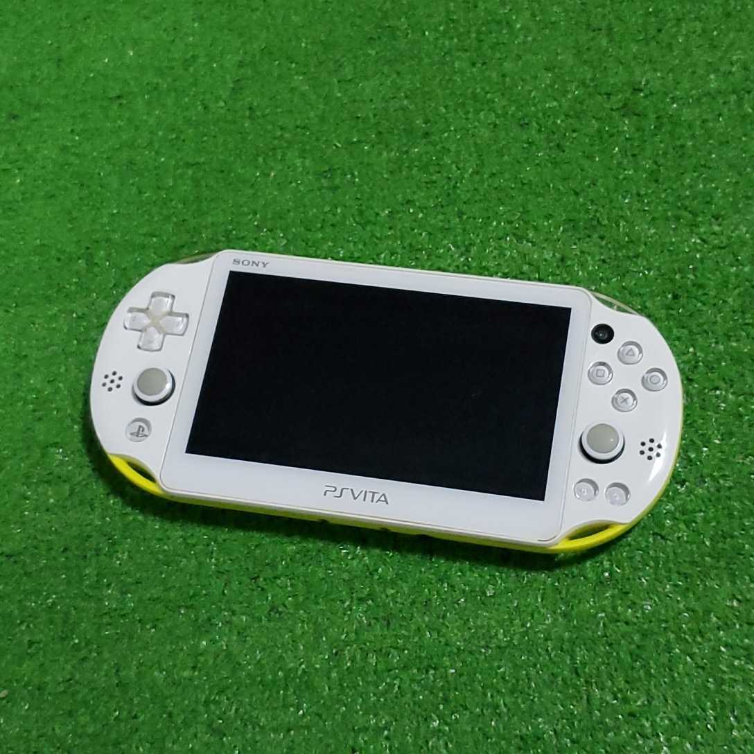【Good】SONY PS Vita Wi-Fi Console PCH-2000 ZA13 White/ Lime Green Console Only FS