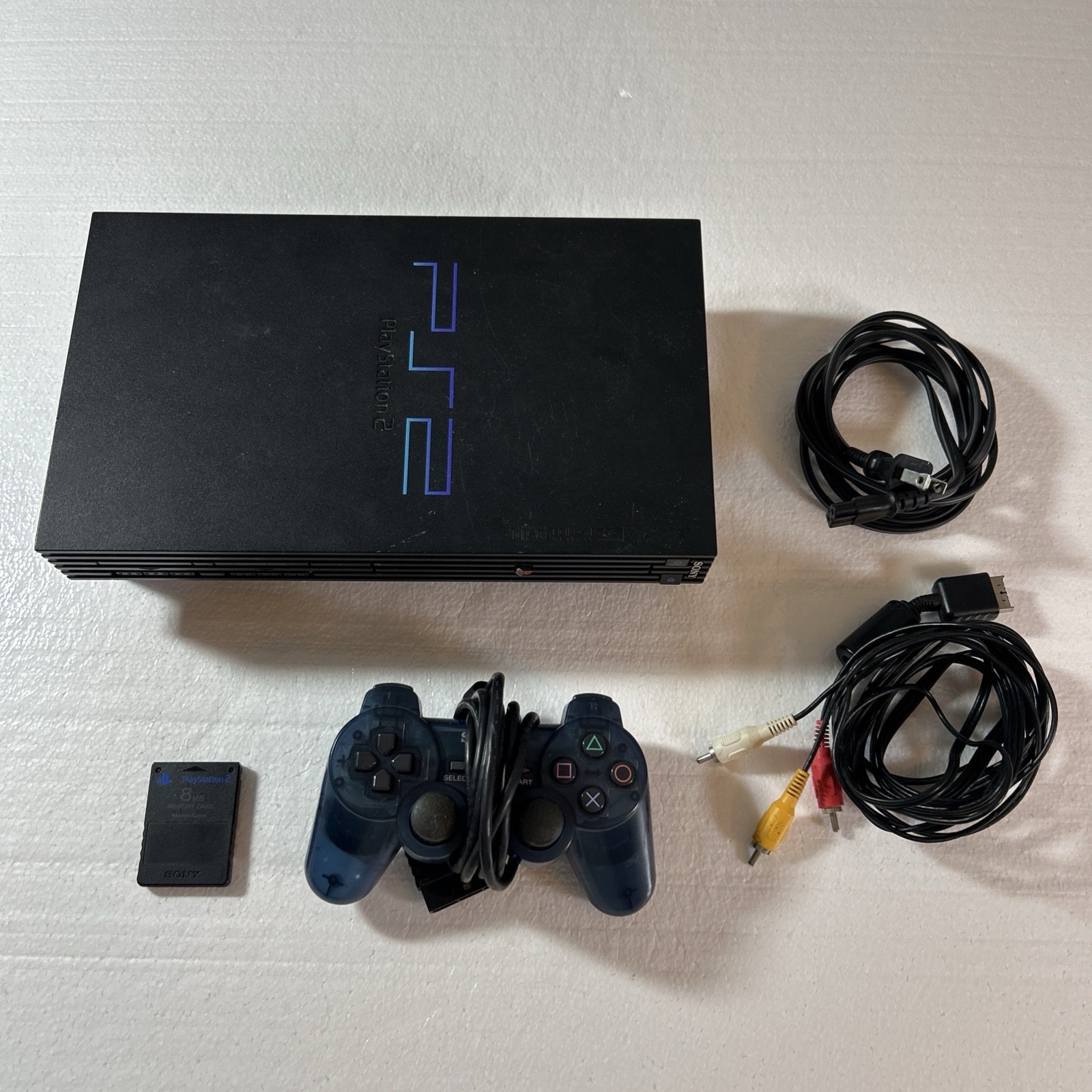 Sony PlayStation 2 PS2 Fat Console SCPH-39001 Bundle Controller + Memory Card