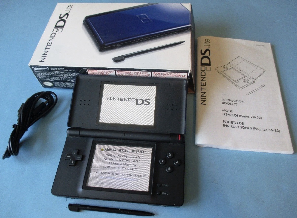 Nintendo DS Lite System – Cobalt Blue Black – In Box – CLEAN!