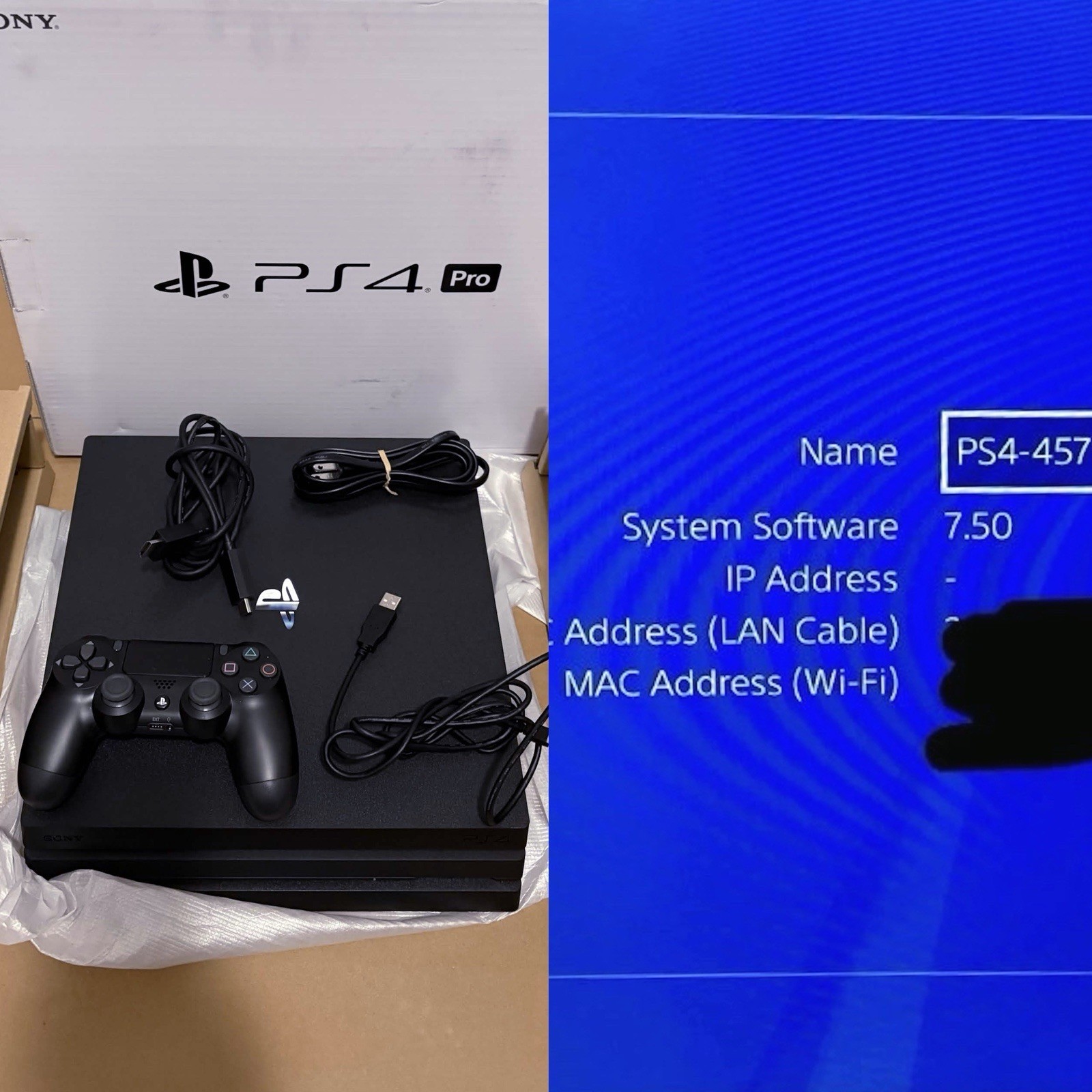 Low Firmware PS4 Pro 1TB CUH 7215-B Console Pre owned- Comes With Cables