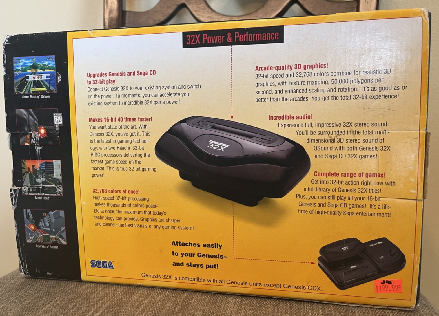 Sega 32X Unit System Console In Box w/ Crossover Cable