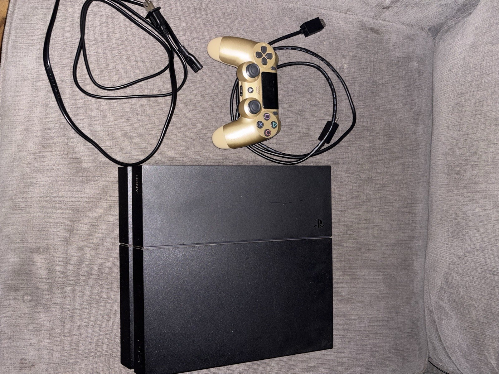 Sony PlayStation 4 Console Black with Gold Controller, HDMI, Wi-Fi Capability