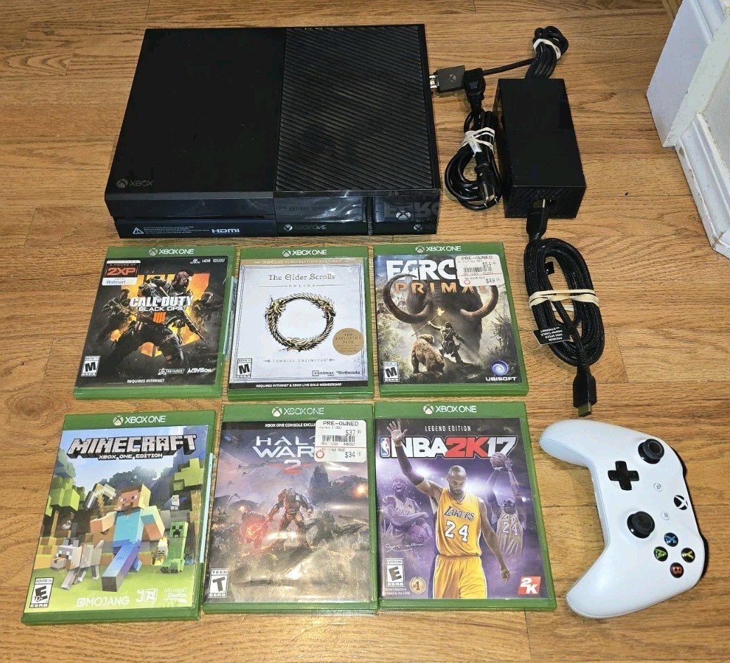 Microsoft Xbox One Console System 1540 (Black) With Controller And 6 Games