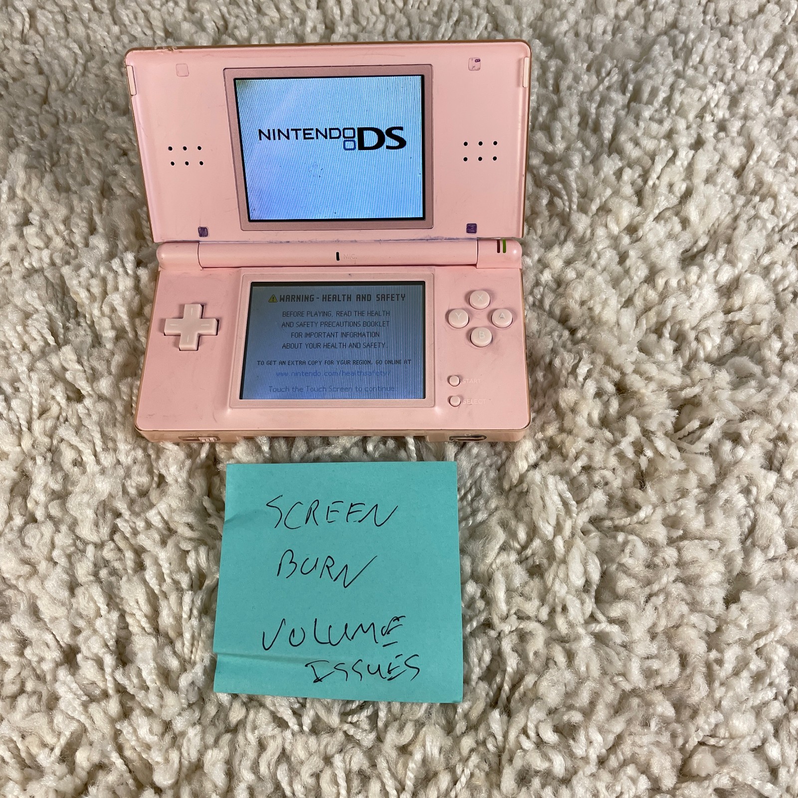 Nintendo DS Lite Rose Pink Handheld System Console USG-001 READ PARTS