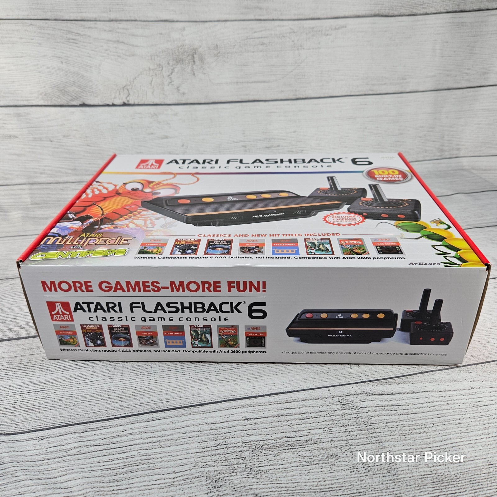 Atari Flashback 6 Classic Game Console (Tested/Works) w/ 2 Wireless Controllers