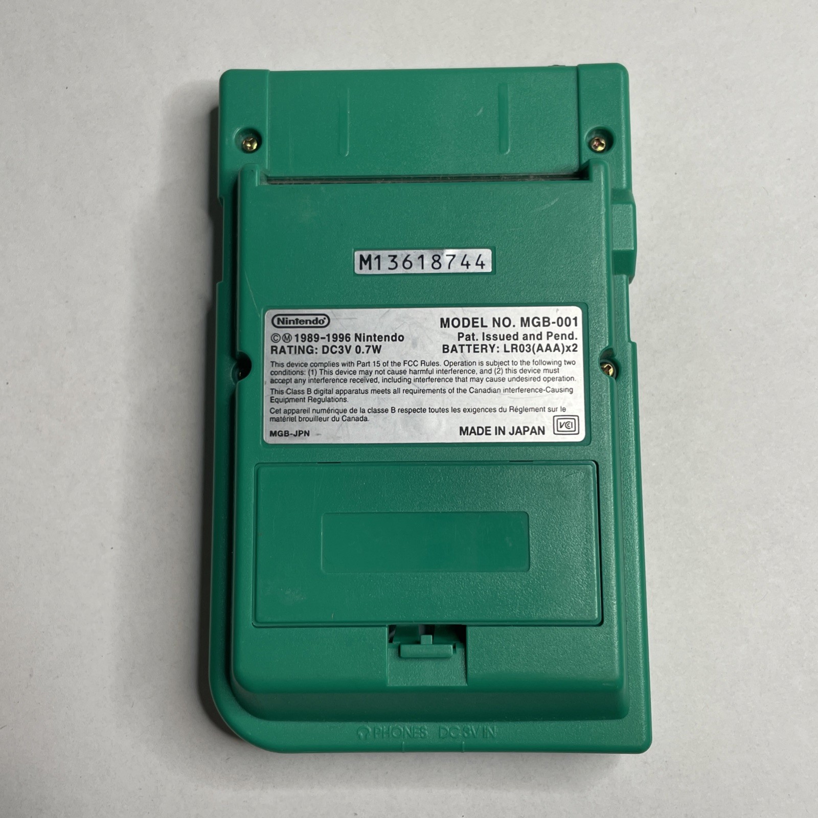 Nintendo GameBoy Pocket Console MGB-001 Green For Parts Or Repair