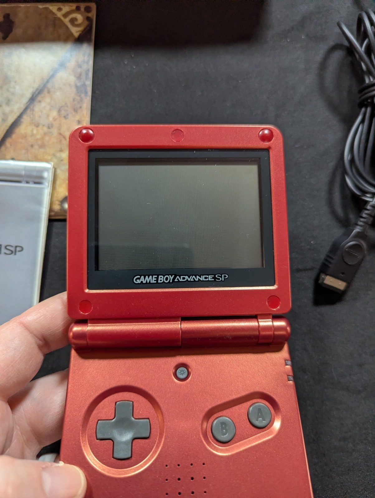 Nintendo Game Boy Advance SP Flame Red CIB Tested Working