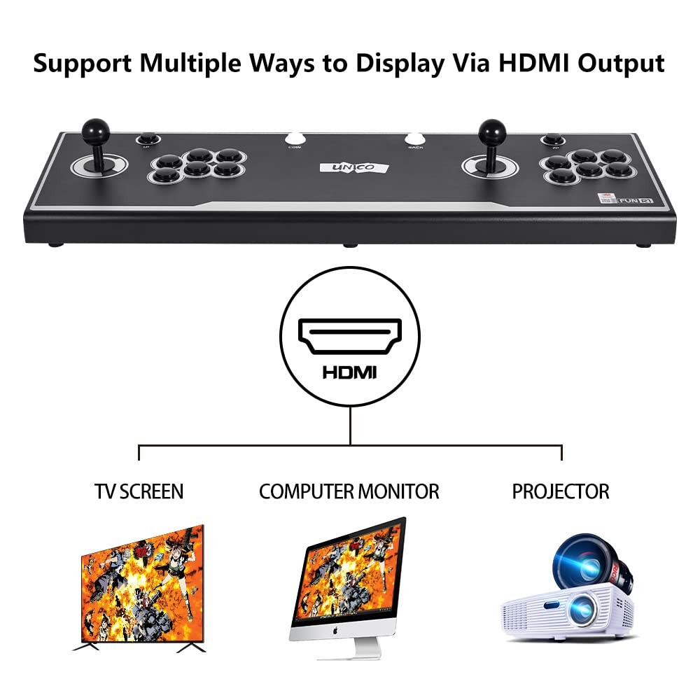 UNICO Fun R1 Retro Arcade Fight Stick with 40 SNK Classic Games