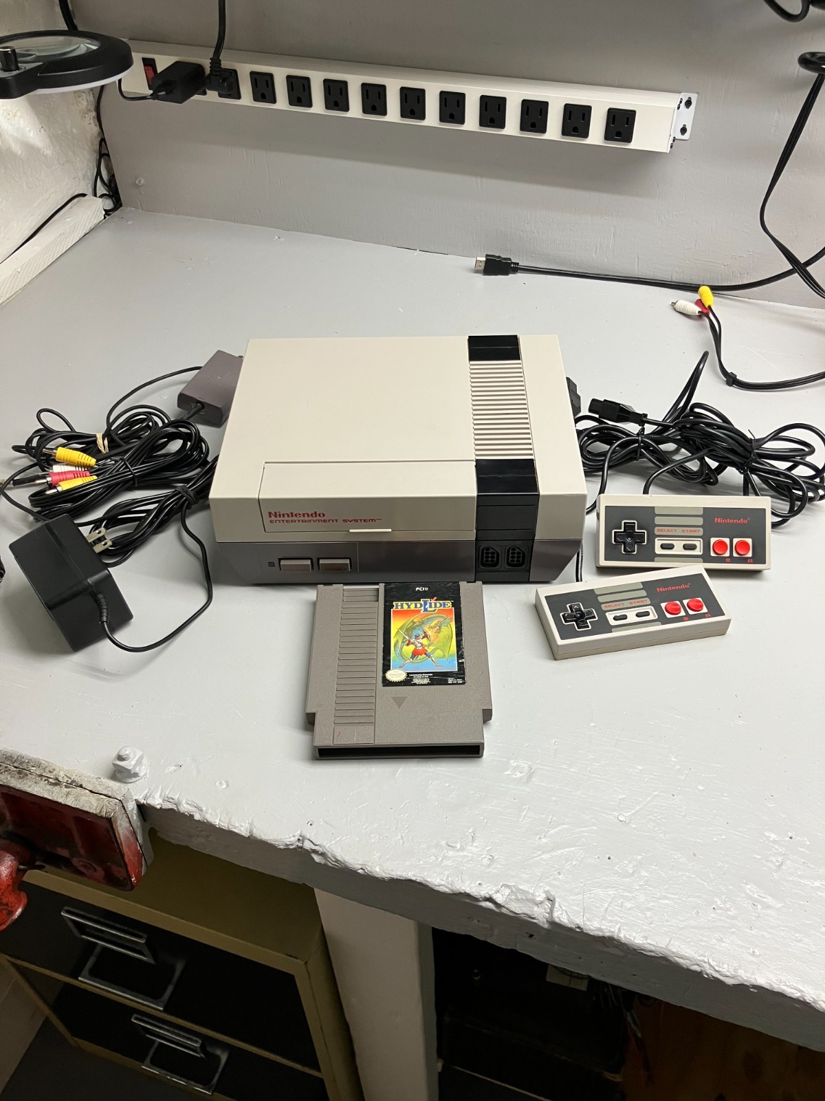 NES Nintendo Starter Bundle with 2 Controllers, Cords, and a Game