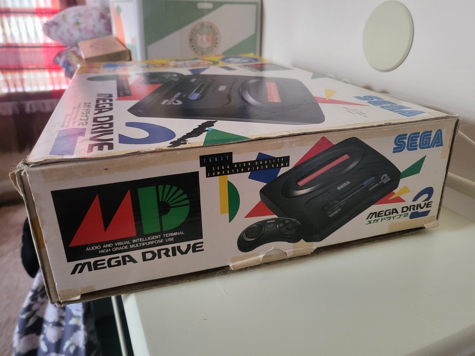 *NOT WORKING* SEGA MEGA DRIVE 2 Plus 1 Console PUYO PUYO MD Japan Import