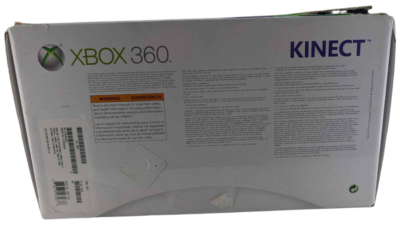 Microsoft Xbox 360 S 4GB Kinect Bundle Model 1439 1414 Boxed Tested