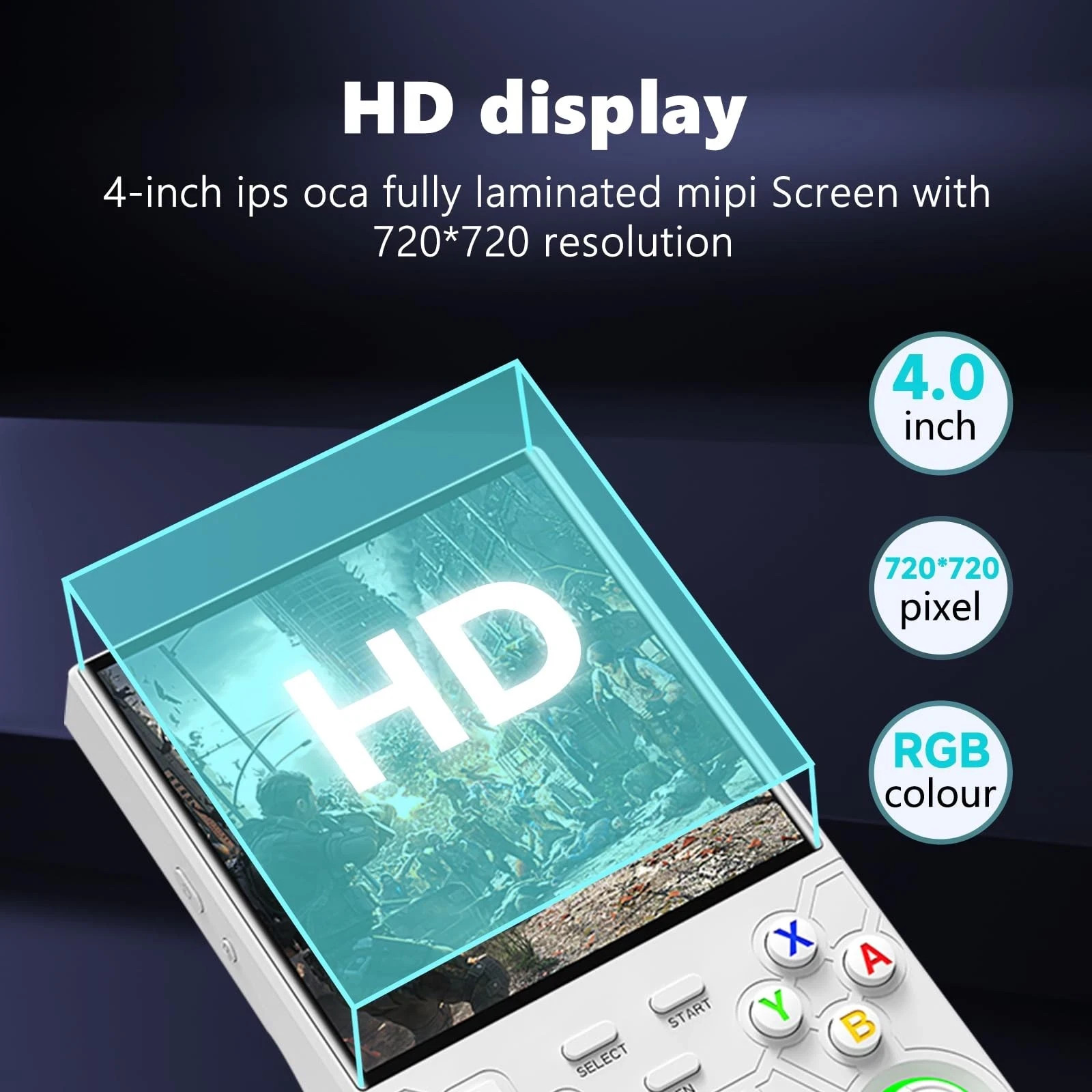 Blue R36S Ultra Handheld Game Console 3.5 Inch IPS Screen 20000+ Video Games