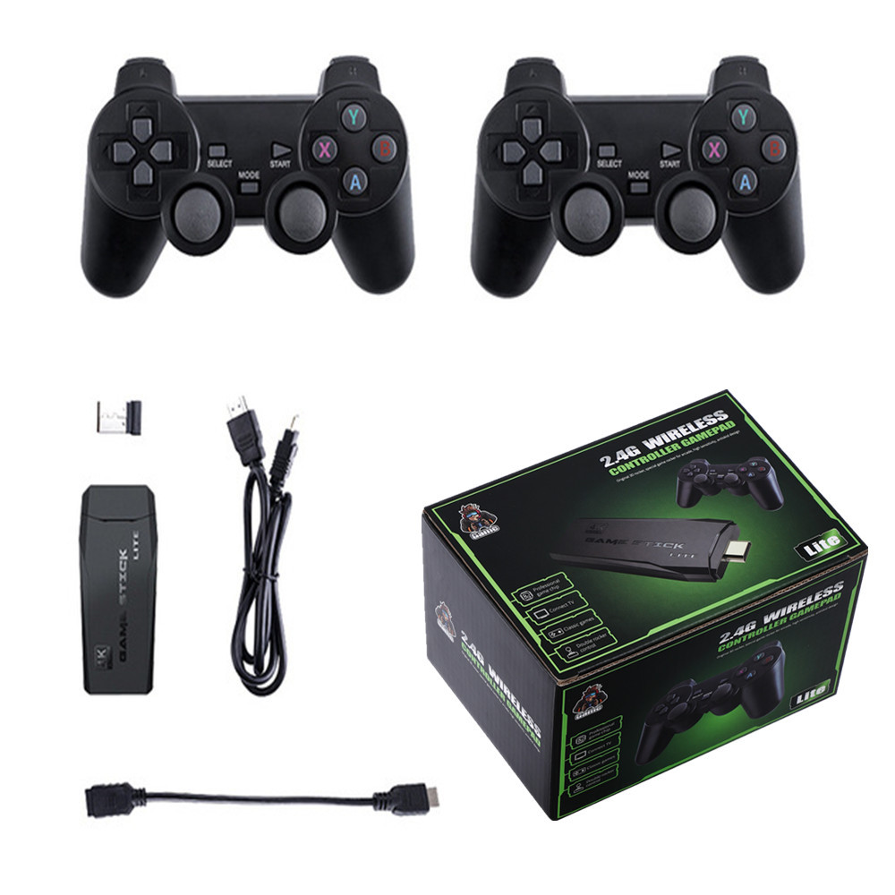 Video Game Console 2.4G Double Wireless Controller Game Stick 4K 10000 Games 64