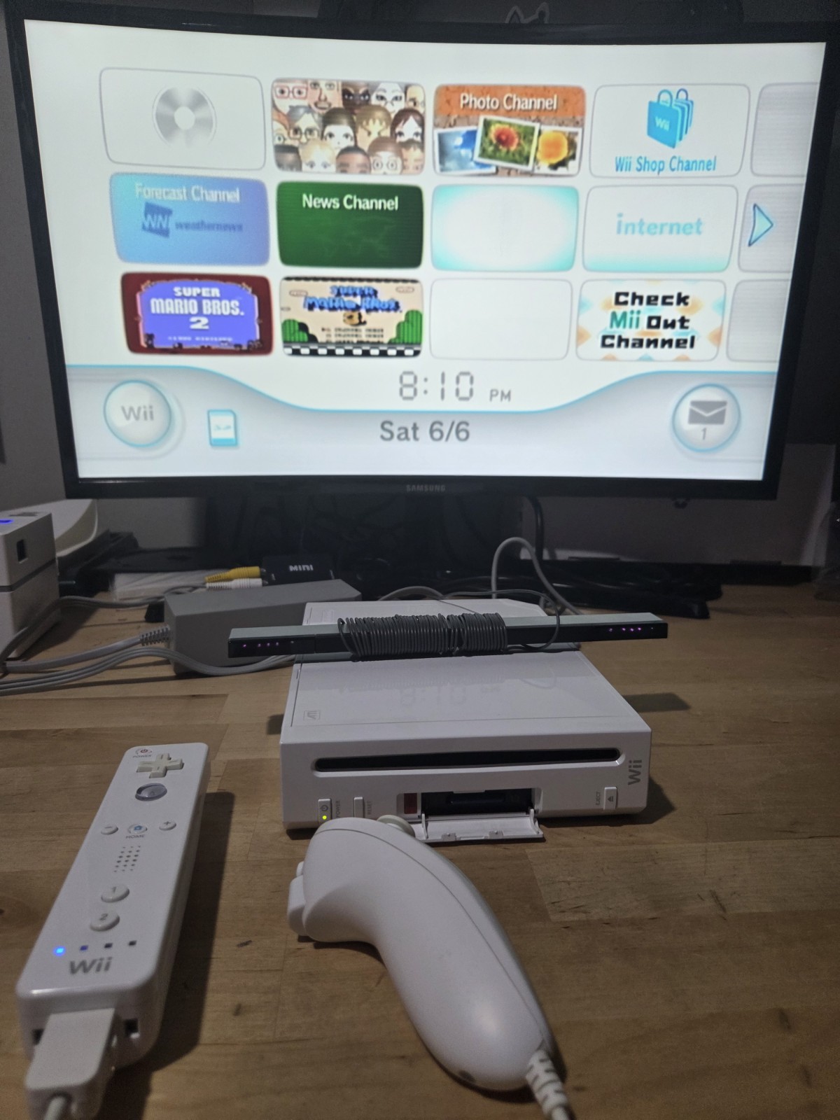 Nintendo Wii Console RVL-001 Controller Nunchuck All Cables Tested