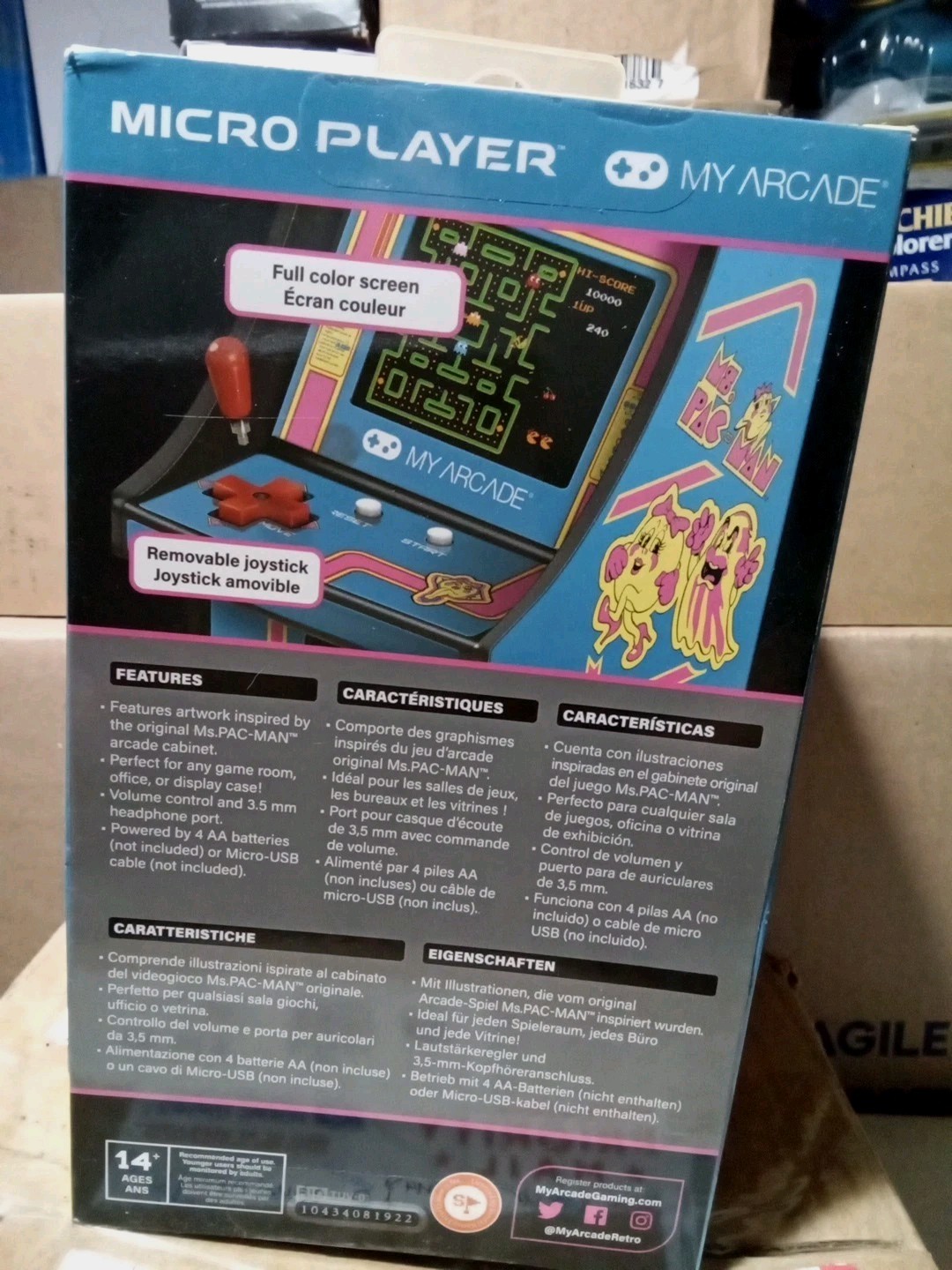 My Arcade Ms.Pac-Man Micro Player – Blue/Pink. New Sealed Box. Retro. Cabinet