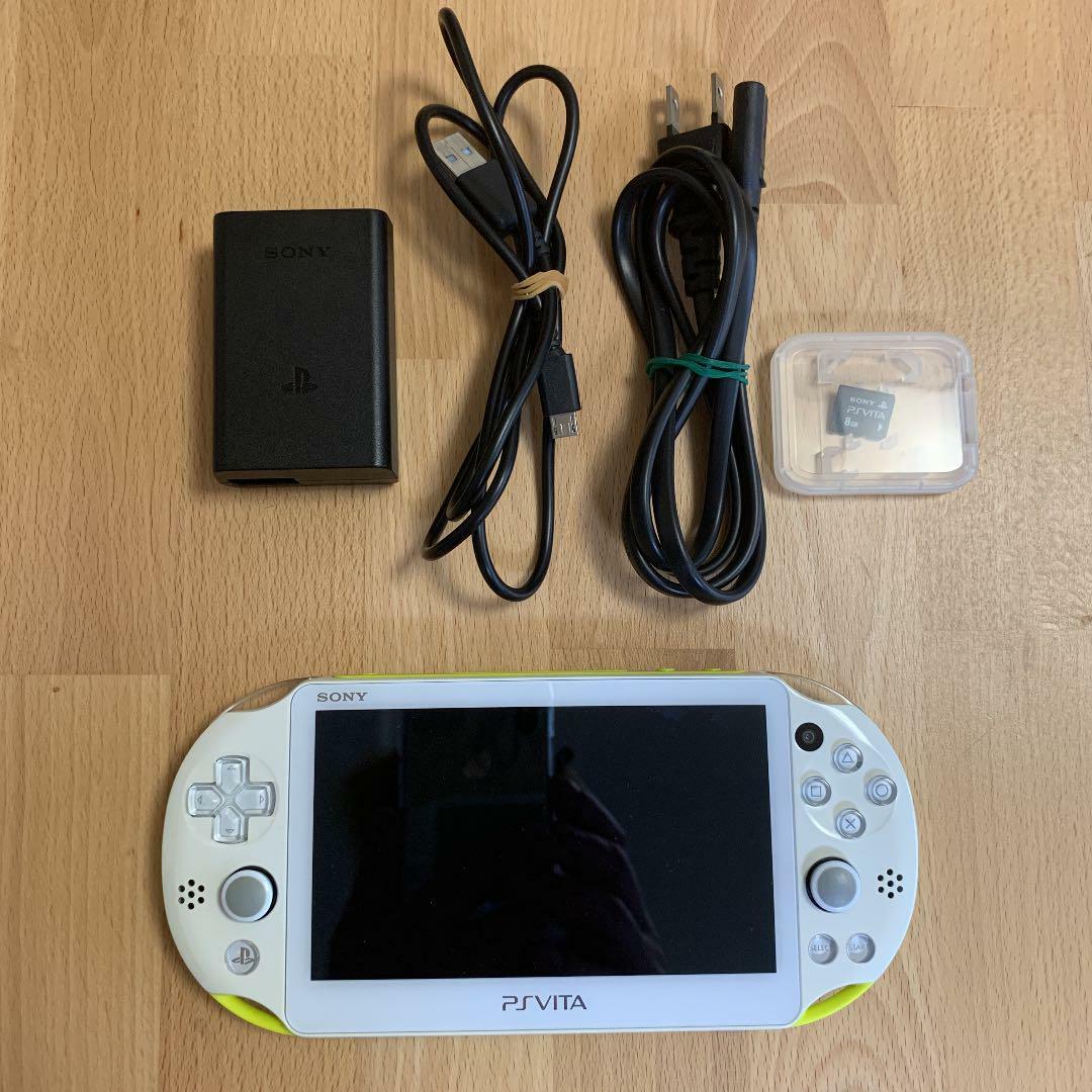 PS Vita Wi-Fi Console only Lime green / white PCH-2000ZA13 ,charger, 8GB memory