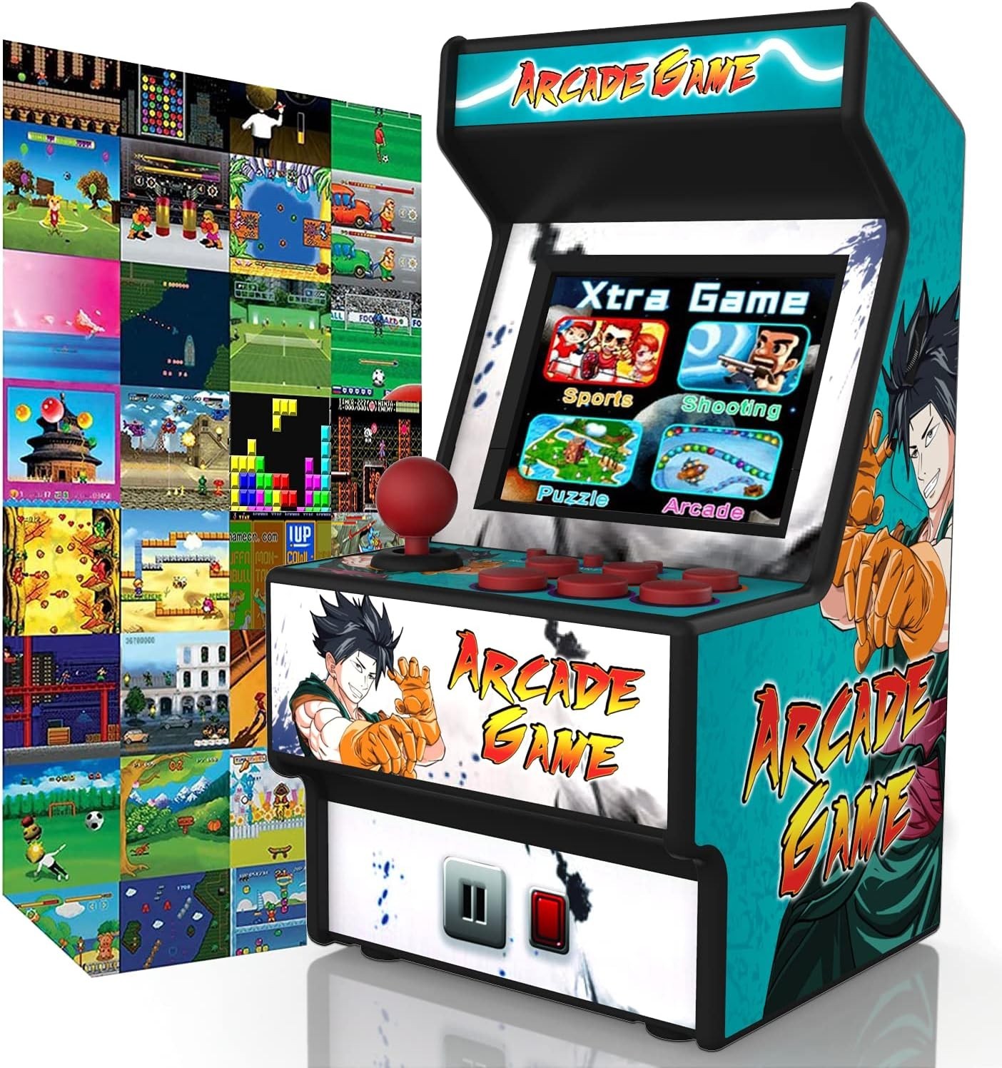 Portable Mini Arcade Game Console – 2.8″ Screen, Rechargeable Battery, 156 Games