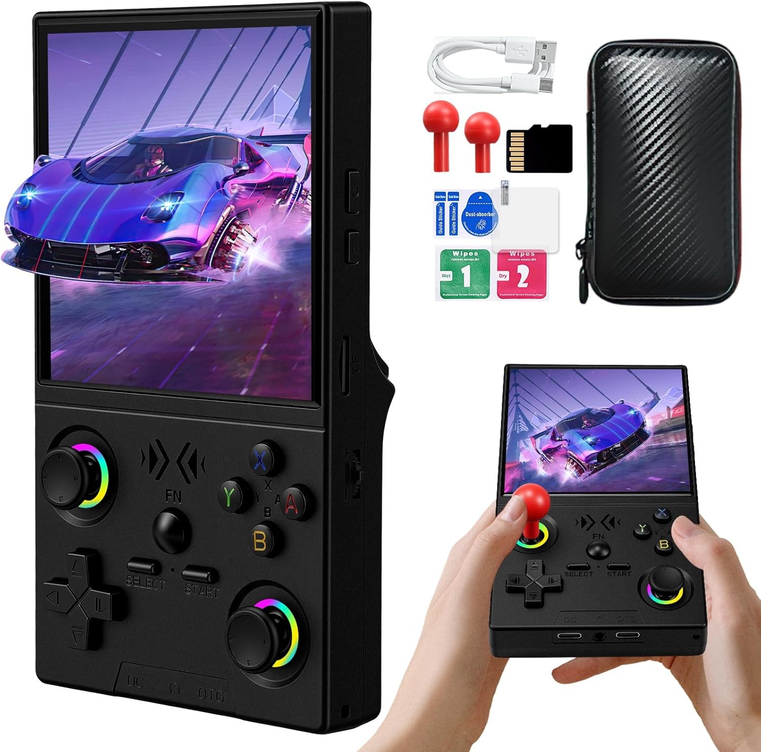 XF40V Retro Handheld 4.0 IPS 20000+ Games Black 64GB