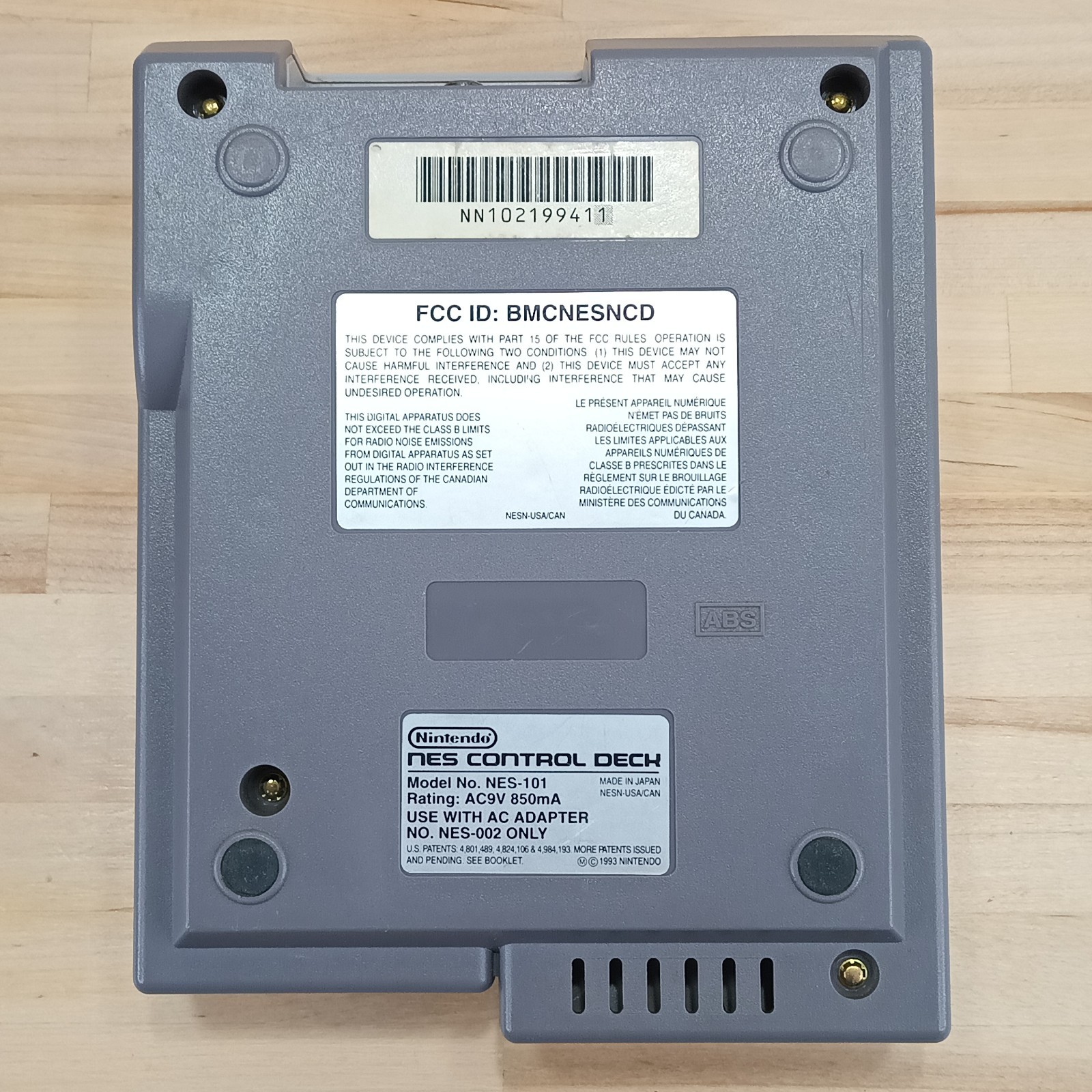 Nintendo NES Console Control Deck NES-101 Top Loader Gray *CONSOLE ONLY* Tested