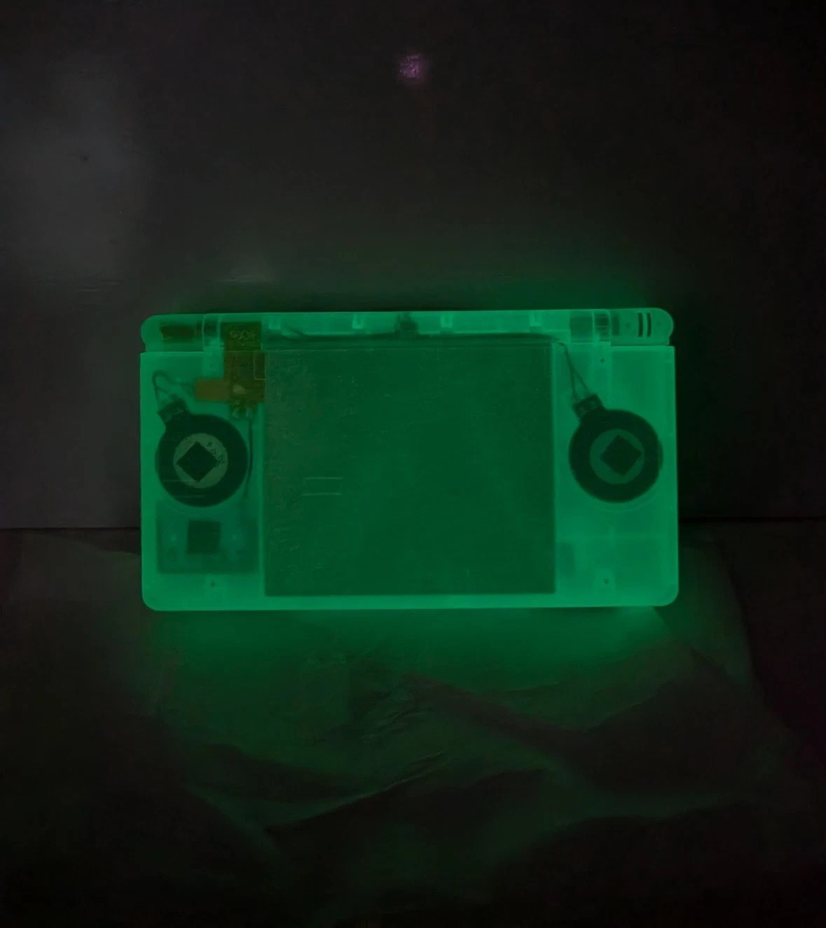 Nintendo DS Lite Transparent Clear Glow in the Dark System with Charger & Stylus