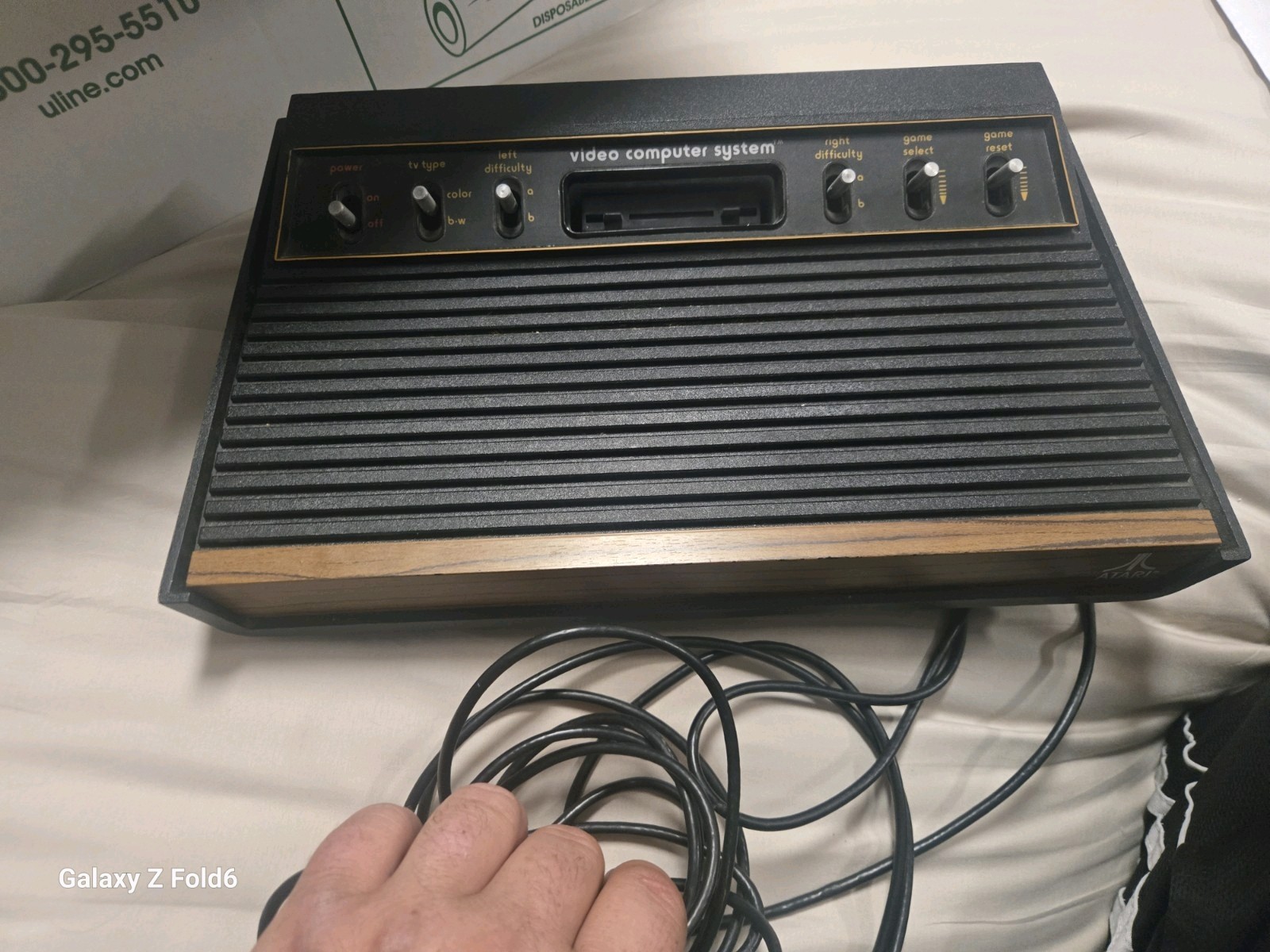 Atari 2600 woodgrain Light Sixer 30+ Games 4 Controllers And See Photos Above
