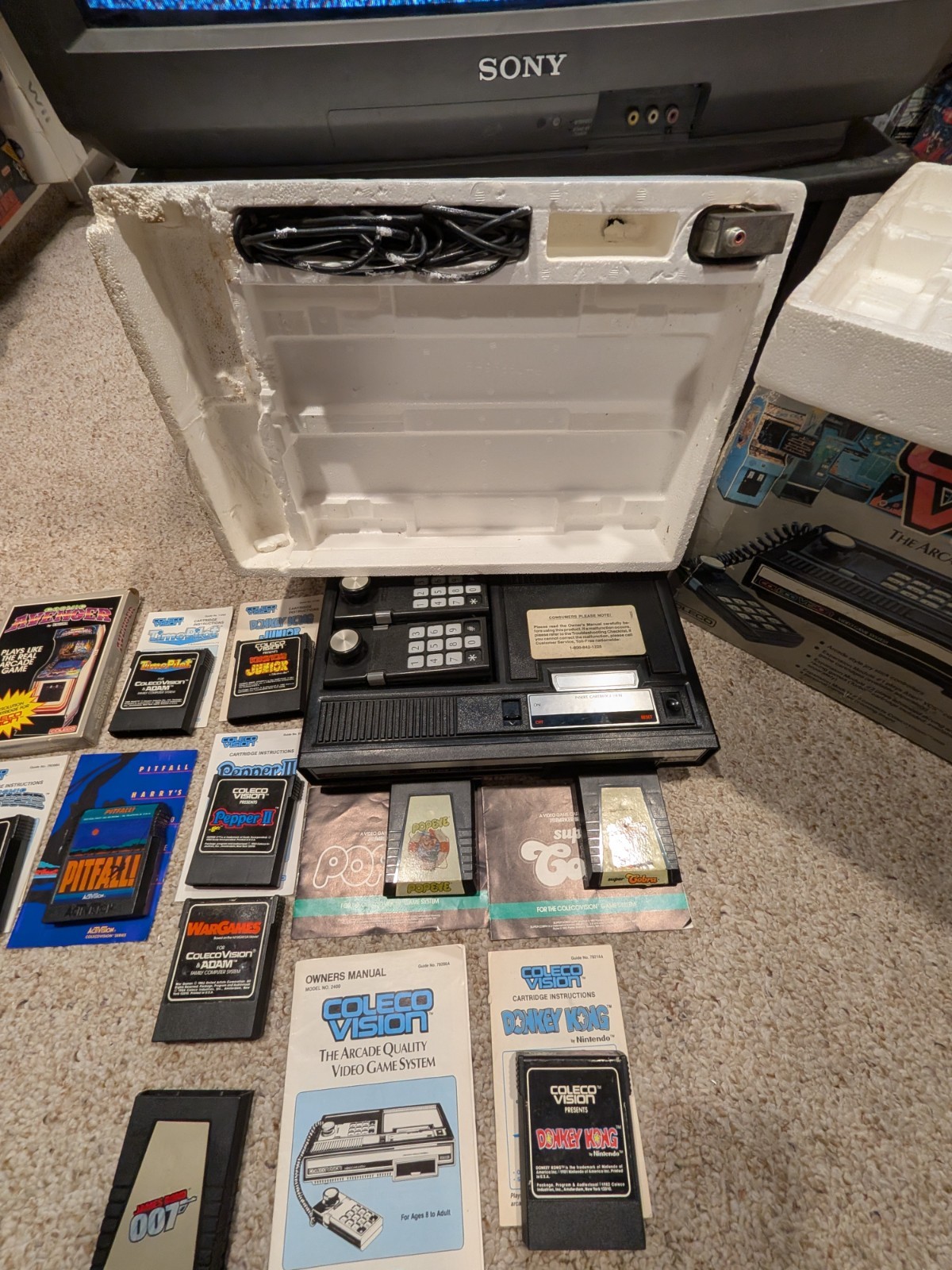 Colecovision Console CIB in Box TESTED COMPLETE Good Shape! 10 Games.